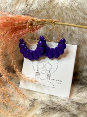 BOUCLES PHILIPPINE COQUILLE VIOLETTES