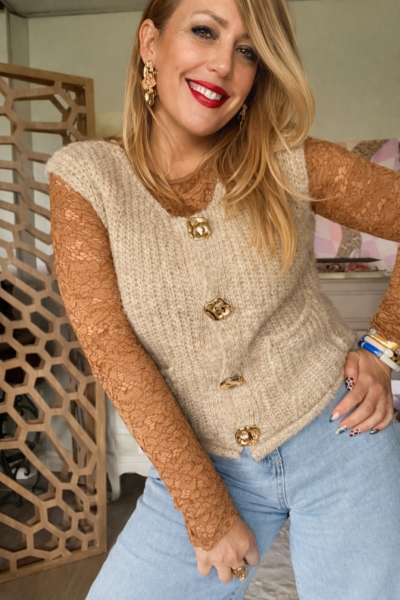 GILET GOLDEN MUSE NUDE